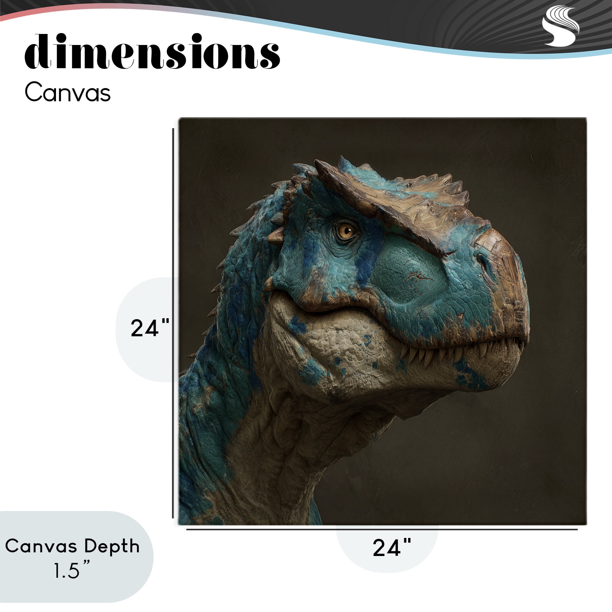 Stupell Industries Cerulean Scaled Dinosaur Detail Canvas Wall Art, design by Wumples