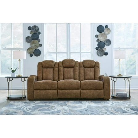 Signature Design by Ashley Wolfridge Brown Power Reclining Sofa