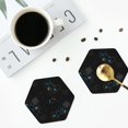 thumbnail image 4 of Yiaed Game Time Print Leather Coasters for Drinks - Cup Coasters Coffee Table Kitchen Table Bar, Home & Office Gifts Handmade Drink Coasters-Hexagon, 4 of 6