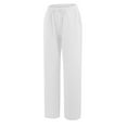 thumbnail image 6 of QATAINLAV 2025 Summer Beach Pants for Women Casual Drawstring Loose Fit Palazzo Pants Solid Elastic Waist Wide Leg Trousers with Pockets White M Ofertas Del Dia de Hoy Relampago, 6 of 9