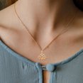 thumbnail image 2 of Sterling Silver Open Lotus Flower Pendant Necklace Women Yoga Necklace for Women (Gold), 2 of 2