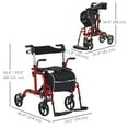 thumbnail image 3 of HOMCOM Aluminum Rollator Walker, Walker for Seniors with Seat, Red, 3 of 10