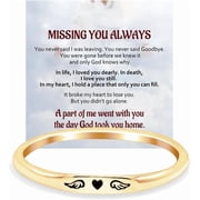 For Memorial - Tiny Heart With Wings Ring For Women, I'Ll Hold You In My Heart Personalized Rings Always Missing You Stainless Steel Carving Gift Jewelry