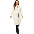 thumbnail image 3 of DARING DIVA Plus Size Sweater Knit Long Sleeve Belted Overwear 4X Beige, 3 of 6