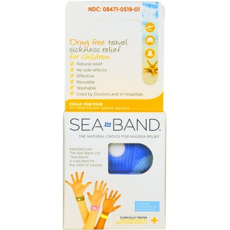 Sea-Band For Children Wristband (Colors May Vary) 1 Pair (Pack of 3)