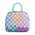 thumbnail image 2 of Lunch Bag Lunch Box for Women Reusable Insulated Lunch Cooler Bags,Large Capacity for Work Travel Picnic,Water-Resistant Multicolored Checkered Lunch Tote Bag Gifts for Woman Mom Greenish-blue, 2 of 6