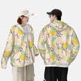 thumbnail image 4 of Daiia Lemon Leaves UPF 50+ Sun Protection Hoodie Jacket Lightweight Long Sleeve Sun Shirt for Women Men with Pocket Hiking Outdoor-Large, 4 of 7