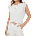 thumbnail image 2 of MOYIKO Womens Summer Tops Casual Loose Fit Cap Sleeve T Shirts Basic Crewneck Tank Tops Trendy Plain Womens Clothes Tee, 2 of 7