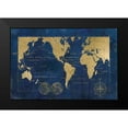 thumbnail image 2 of Robinson, Carol 14x11 Black Modern Framed Museum Art Print Titled - Indigo World Map, 2 of 5
