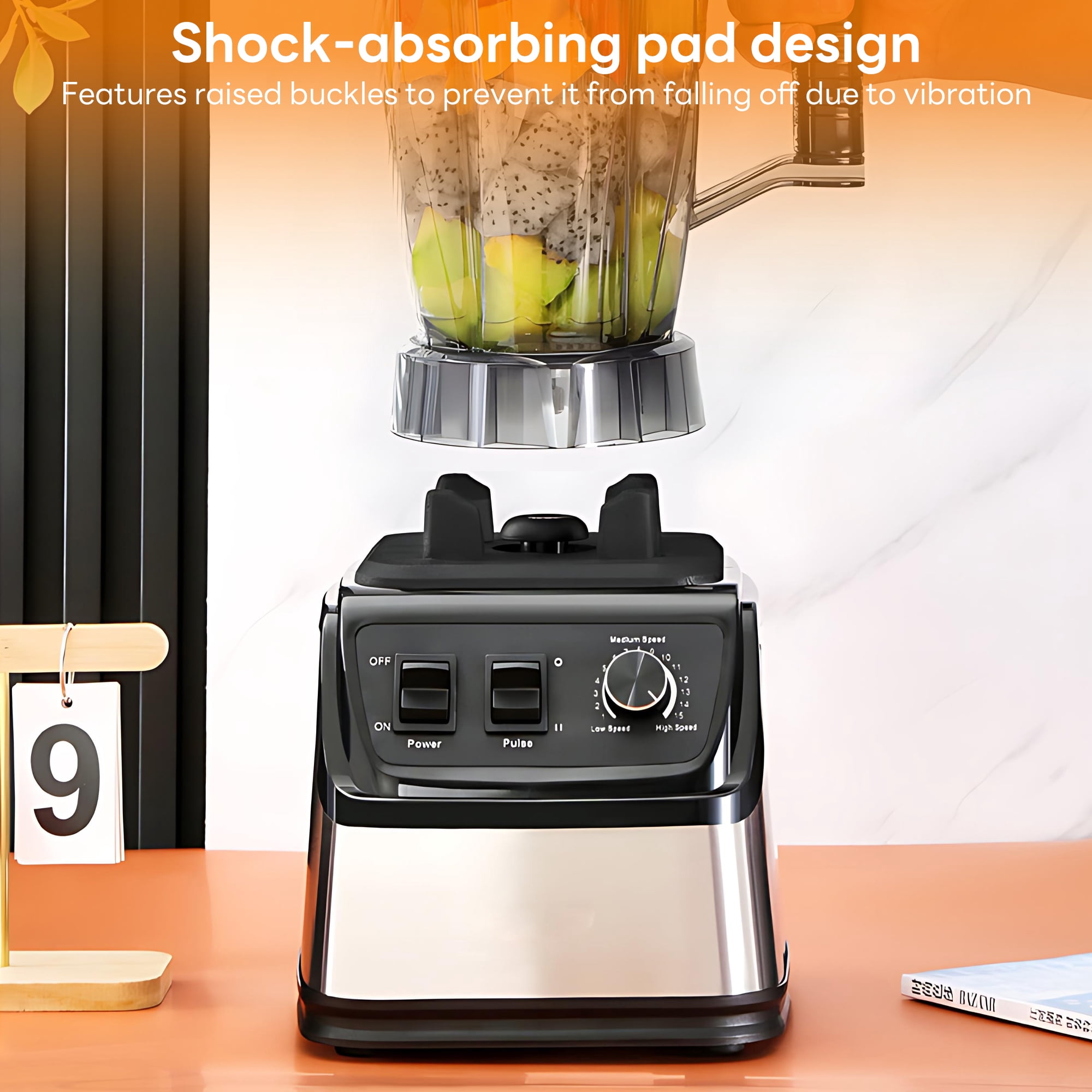 INSMART Food Processor Blender Combo,100oz Professional Kitchen System Blender, 9500W Motor, 15 Speed Adjustable, Multi-Function Electric Blender/Grinder/Chopper for Smoothies, Juice, Crush Ice