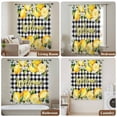 thumbnail image 6 of Yellow Lemons Sheer Curtains 54 Inches Long, Summer Fruits Leaves Botanical Buffalo Plaid Light Filering Curtains, Breathable Simi Curtain Privacy Drapes for Kitchen Bathroom Small Window Treatment, 6 of 9