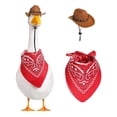 thumbnail image 2 of Western Theme Geese Hat With Cashew Pattern Bandana For Porch Geese Decoration Indoor Outdoor Holiday Party Yard Decors, 2 of 9