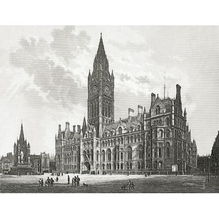 Manchester Town Hall Manchester England In The Late 19Th Nineteenth Century From Our Own Country Published 1898 Stretched Canvas - Ken Welsh  Design Pics (16 x 12)