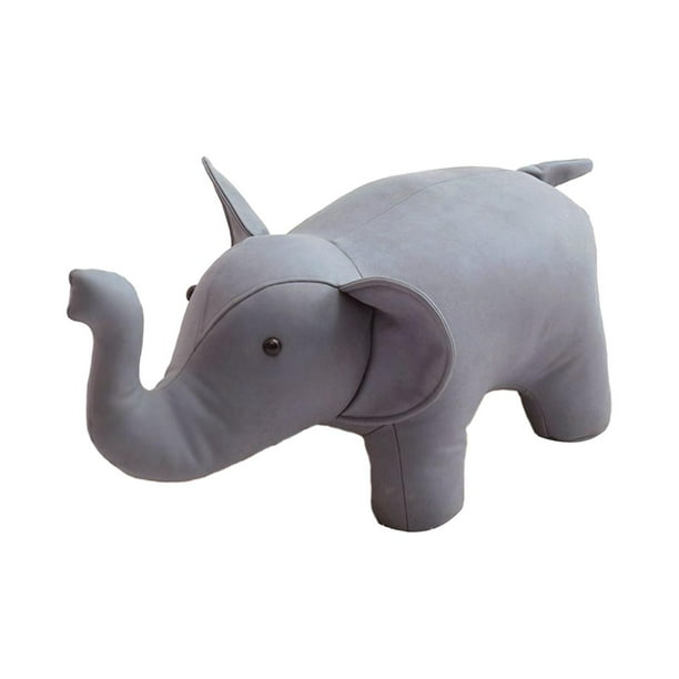 Taburete para niños, sofá, taburete de té, taburete otomano multifuncional con dibujos animados para cambiar zapatos. elefante gris