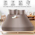 thumbnail image 5 of Queen Size Fitted Sheet Set - Brown Ombre 3 Piece Bedding Sets 16" Deep Pocket Fitted Sheet with 2 Pillowcases, Farmhouse Brown Gradient Modern Art Brushed Microfiber Hotel Luxury Bed Sheets, 5 of 9