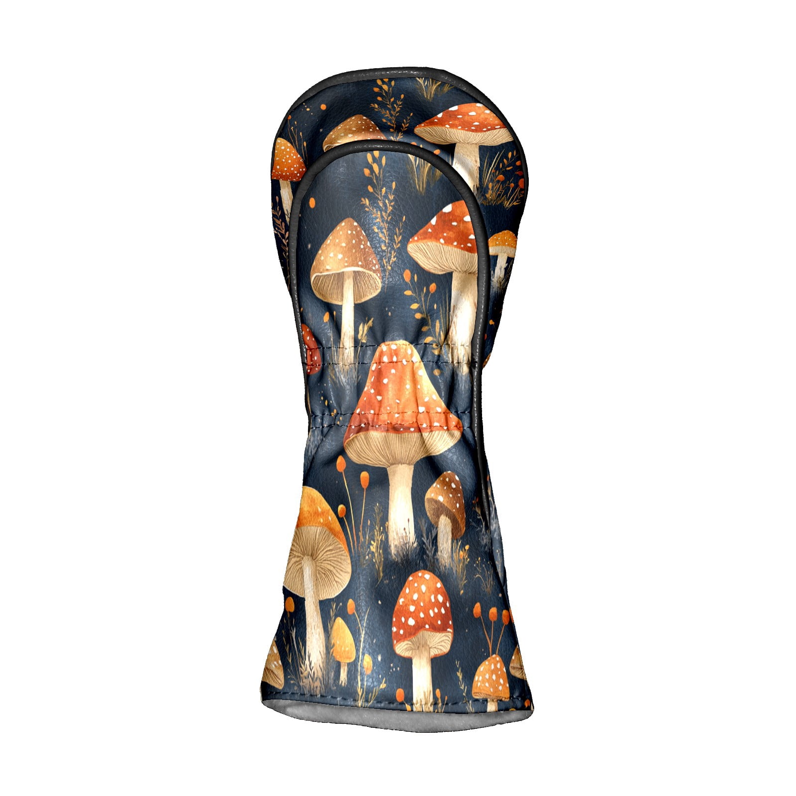 Golf Club Covers PU Leather Waterproof Head Covers for Fairway Woods Hybrids Red Mushroom Unisex Fits Most Brands