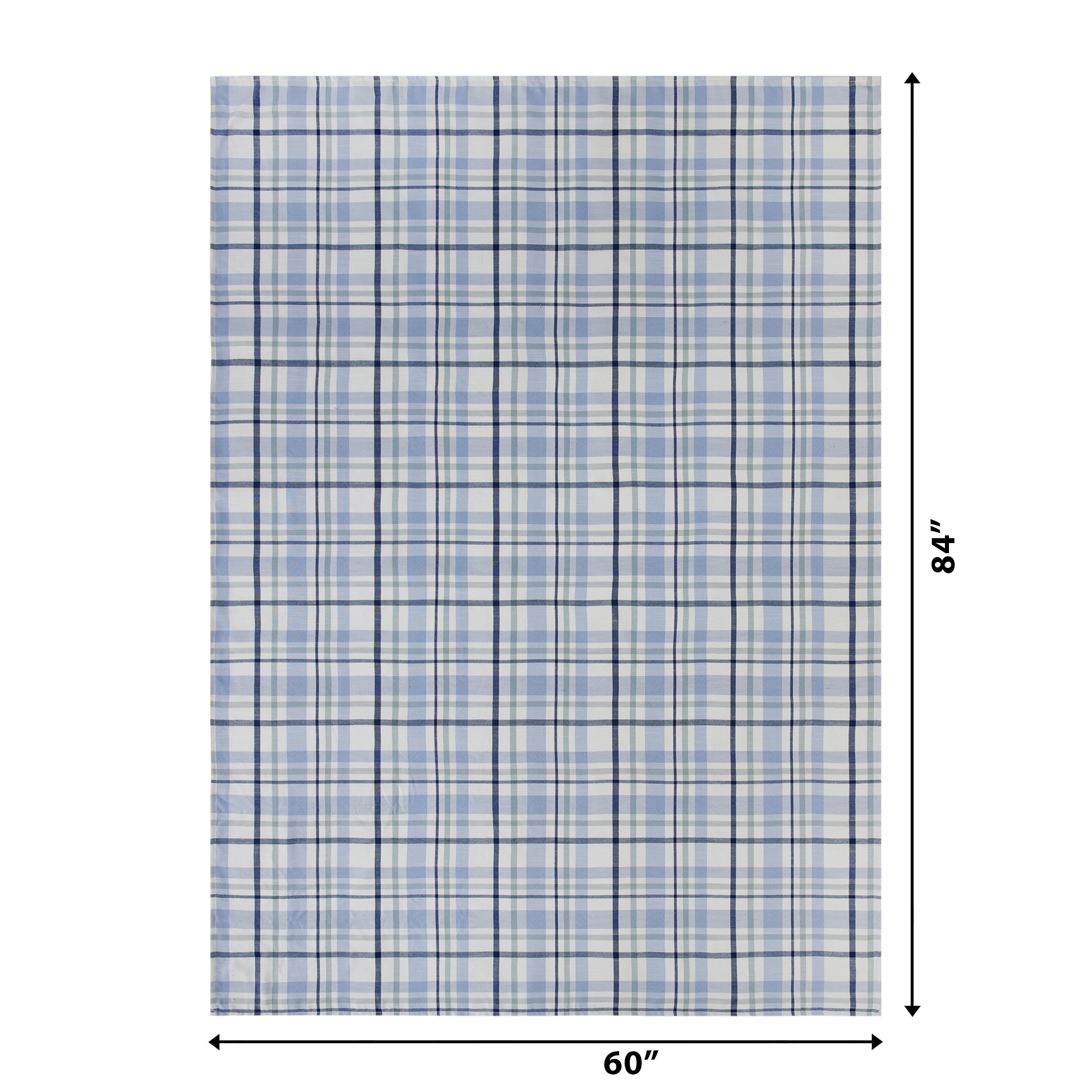 Mainstays Plaid 60” x 84” Tablecloth - Blue Multi - 100% Polyester