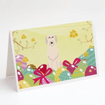 Carolines Treasures BB6065GCA7P Easter Eggs Irish Wolfhound Greeting Cards and Envelopes Pack of 8 7 x 5 multicolor