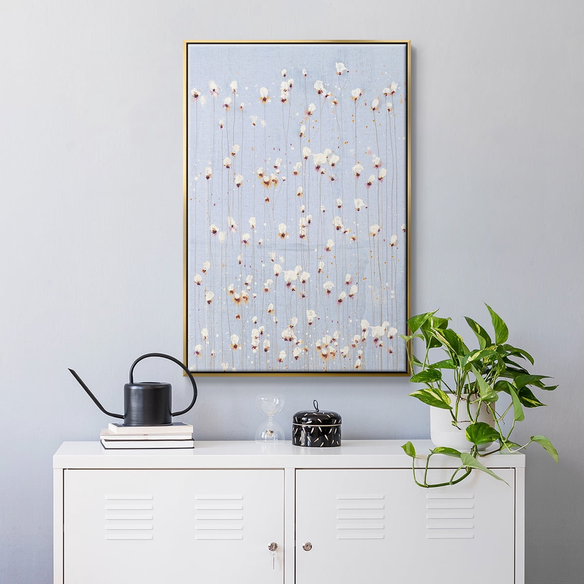 String Theory V1 Framed Premium Gallery Wrapped Canvas - Ready to Hang - 25 x 37 - Gold Floating Frame