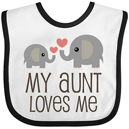 

Inktastic My Aunt Loves Me Baby Bib White and Black 230e8