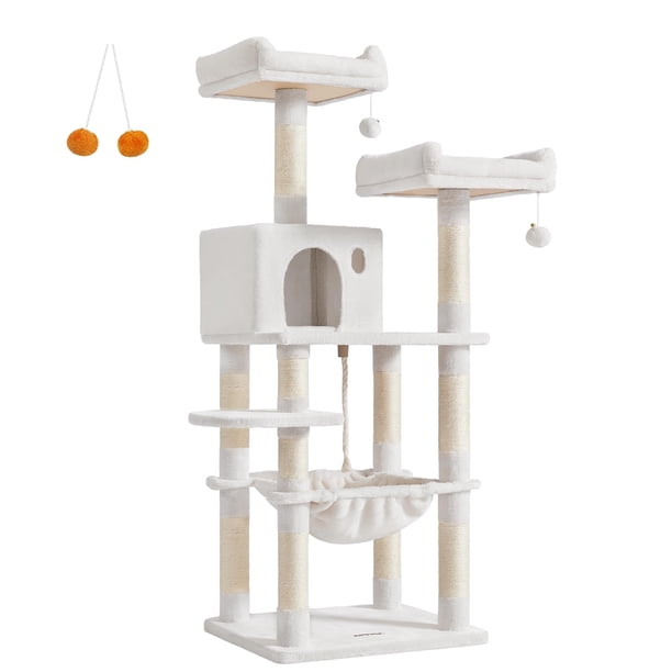 Árbol para Gatos Feandrea de 143 cm con Múltiples Niveles y 11 Rascadores