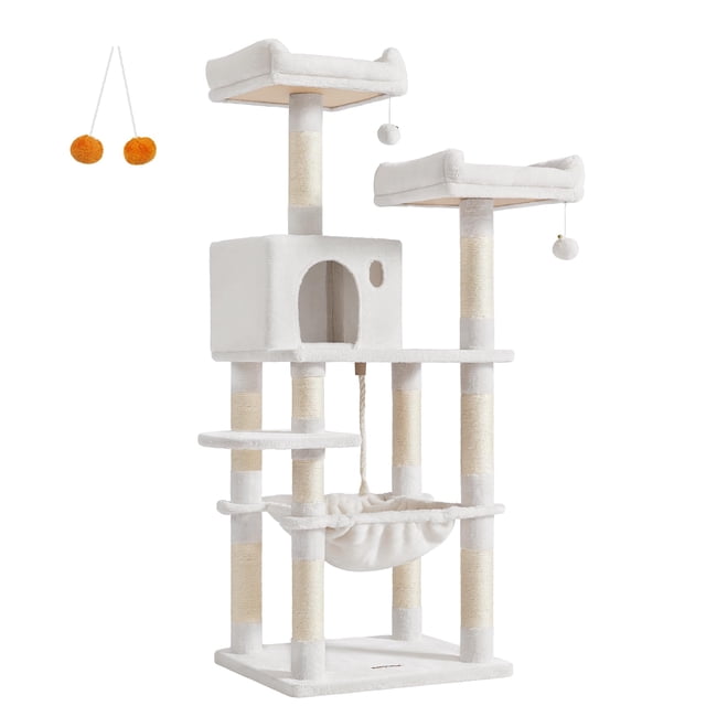 Árbol para Gatos Feandrea de 143 cm con Múltiples Niveles y 11 Rascadores