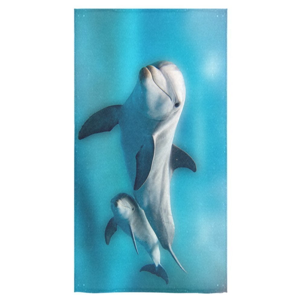 ZKGK Dolphins Swimming in the Deep Blue Sea Beach Towel Bath Towel