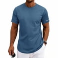 thumbnail image 4 of LODIENY Men's Short Sleeve Workout Shirts Dry Fit Lightweight Moisture Wicking Athletic Tops Crew Neck Running Gym Summer Casual Tees Blue XL, 4 of 9