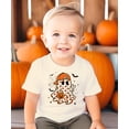 thumbnail image 2 of Trendy Ghost Peace Sign Shirt for Youth and Toddler Boys Fall Halloween T-Shirt Natural Shirt 12 Months, 2 of 5