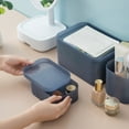 thumbnail image 4 of Joernso Plastic Frosted Compartment Storage Box with Lid Office Container Organizer, 4 of 8