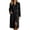 #050-Black, variant on Women's Wrap Robe Plain Long Sleeve Front with Belt Pockets 1 Pack Sizes S to XXXL Polyester Spandex for Lounge Wear