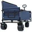 thumbnail image 5 of LuckyNote 3-in-1 Foldable Wagon Cart with Bench Seat, 500lb Capacity Heavy Duty Utility Wagon, All Terrain Wheels for Camping Beach and Groceries, Dark Blue, 5 of 10