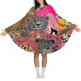 thumbnail image 3 of Pink Cheetah Collage Vibrant Wildcats Blanket Oversized Wearable Hooded Blanket Warm Throw Blanket Buttons Sweatshirt For Women Men Teens Flannel, 3 of 8
