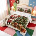 thumbnail image 2 of Manfei Happy Xmas Queen Comforter Set,Snowy Christmas Animal Cow Comforter Sets Queen,Xmas Reversible,3-Piece,1 Comforter and 2 Pillowcases, 2 of 7