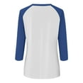 thumbnail image 5 of RPVATI Ladies 3/4 Length Sleeve Tops Raglan Contrast Crewneck Casual Shirts Color Block Three Quarter Length Loose Fit Summer Blouses Spring T-Shirts Sky Blue 3XL, 5 of 7