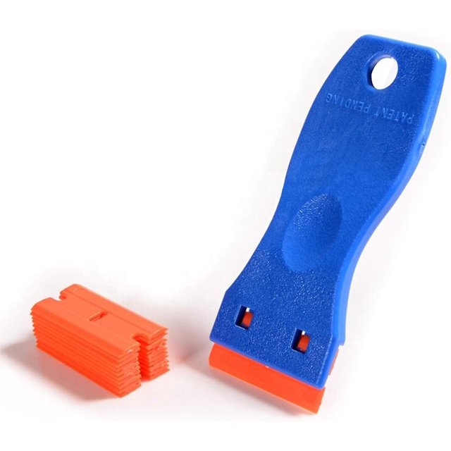 Plastic Scraper Ceramic Glass Scraper Does Not Scratch The Surface Very Durable Razor Blade Scraper With 10pcs Plastic Razor Blades For Removing Stick