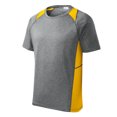 thumbnail image 5 of Mens Heather Colorblock Contender Polyester Tee Vintage Heather/ Gold L, 5 of 8