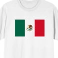 thumbnail image 7 of Deconstructed Mexican Flag on White Ground Adult Crew Neck Short Sleeve T-shirt - 4XLB, 7 of 7