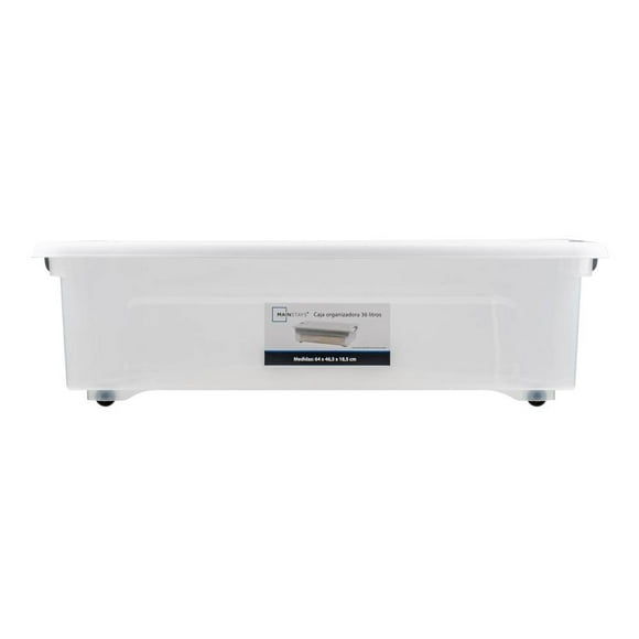 Caja Multiusos Mainstays con Ruedas 36 L Transparente