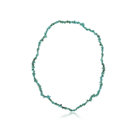 32 Inch Simulated Turquoise Chip Necklace 293 Carat