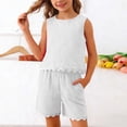 thumbnail image 2 of Dlentnea Girls 2 Piece Sets Vacation Outfits Tank Top and Shorts Casual Fashion Summer Lounge Matching Set, 2 of 9