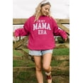 thumbnail image 4 of KimSoong Women Oversized Mama Sweatshirt Mom Crew Neck Long Sleeve Shirts In My Mama Era Letter Print Casual Pullovers Top, Pink, 4 of 8