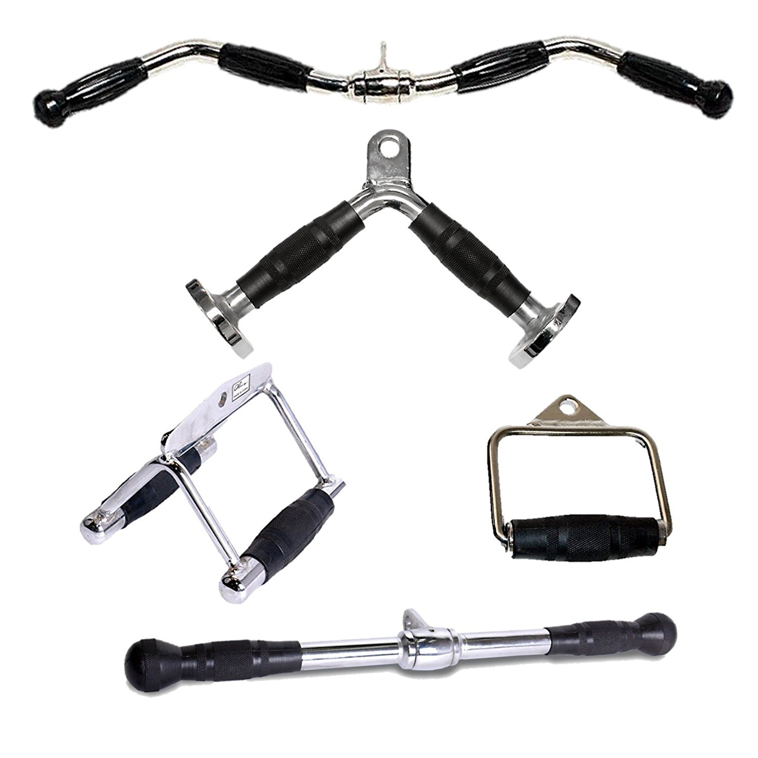 CAP Barbell Deluxe Double D Handle with Rubber Handgrips and Attachment