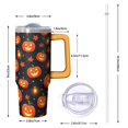 thumbnail image 2 of Halloween Gothic Skull 30 Oz Tumbler with Handle and Straw, Spooky Stainless Steel Cup, Holiday Gift Mug, 2 of 5