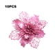 thumbnail image 4 of Cateissary 10 piezas de flores artificiales de Navidad, flor de Pascua con purpurina, flor falsa reutilizable, manualidades DIY, fiesta de boda, Año Nuevo Kits de decoración para fiestas rosa Cateissary HA008610-07, 4 of 6