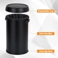 thumbnail image 3 of 17 Gal/65 L Swing Top Trash Can, Stainless Steel Rubbish Bin, Commercial Grade Waste Container, Round Garbage Can for Outdoor, Home Office, Restaurant, Black, 3 of 7