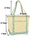thumbnail image 2 of DALIX Women's 20" Large Teal Owl Tote Shoulder Handbag Natural Cotton Canvas, 2 of 6