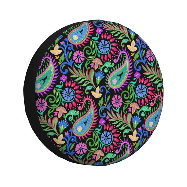 Lukts Watercolor Floral Paisley for Tire Covers,Waterproof, Dust-proof, Universal Fit for Trailers & SUVs - Ultimate Protection in One-17 inch