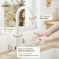 thumbnail image 2 of CASAINC Single Handle Kitchen Faucet with Pull Down Sprayer, Touchless Sensor, Soap Dispenser, Deck Mounted, Matte White, 2 of 4