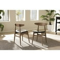 thumbnail image 4 of Baxton Studio Edna Mid-Century Modern French Black Faux Leather and "Oak" Light Brown Finishing Wood Dining Chair, 4 of 5